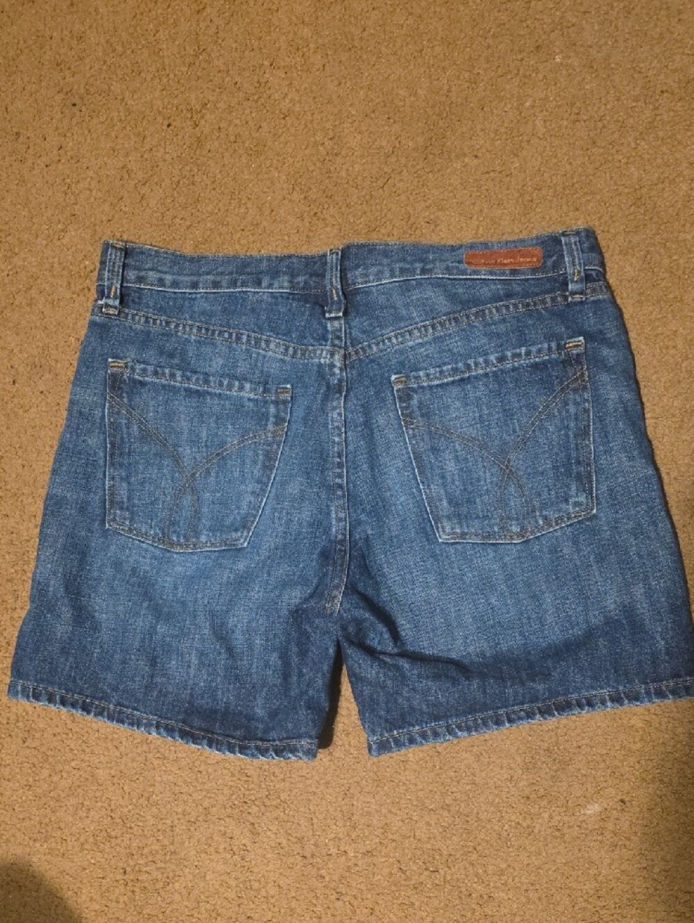 Calvin‎ Klein Blue Denim Cutoff Shorts Classic 5 Pocket Faded Wash Casual - Picture 4 of 7